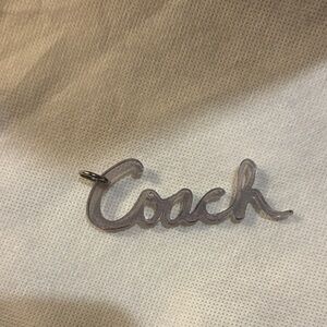 Coach Silver/grey Script Hang Tag POPPY